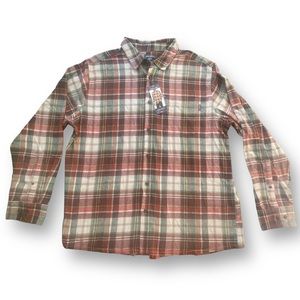 NWT Eddie Bauer Red/Cream Bristol Flannel Shirt Men's Size XXL Gorpcore Lumber